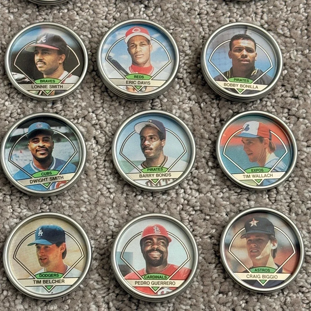 1990 Topps Baseball Coins Lot of 30 Bonds Gwynn Sandberg Vintage Metal MLB2125